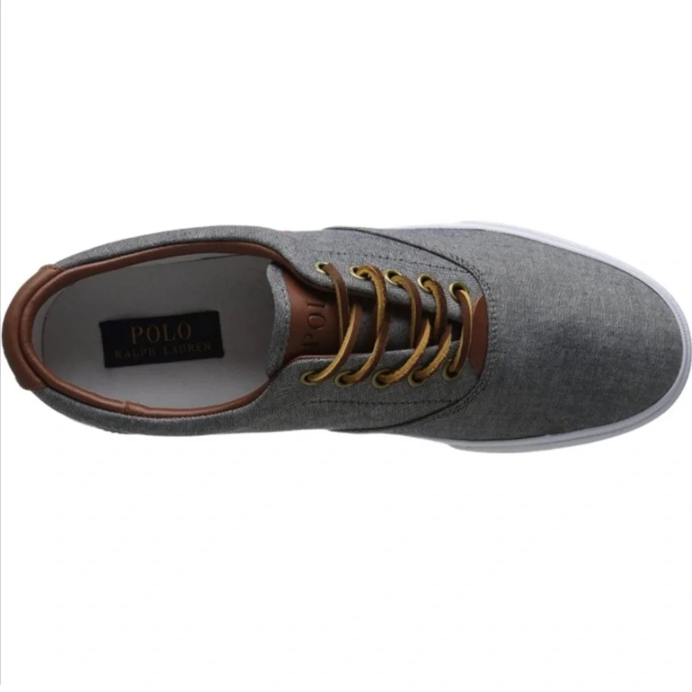 🖤🖤🔥Ralph Lauren Vaughn Men's Keaton Suede-Trim Herringbone Sneaker Size 10D